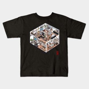 isometric cat museum Kids T-Shirt